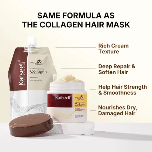 Miniatura 2 de Tratamiento capilar de colágeno acondicionador de reparación profunda Aceite de argán Tratamiento capilar de queratina para cabello seco dañado