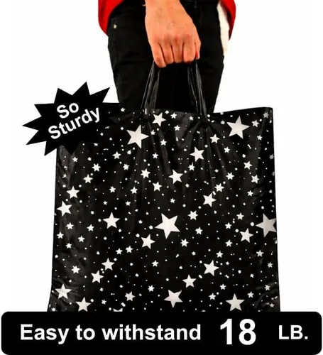 Miniatura 5 de Infinite Pack Bolsas grandes de mercancía de agradecimiento con asa de lazo, bolsa de boutique brillante, refuerzo inferior de 3 pulgadas y 3 mil