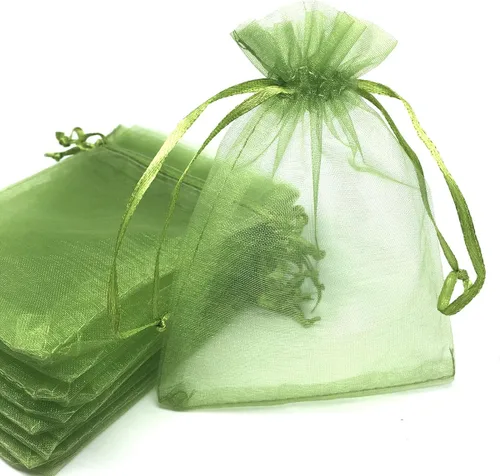 Miniatura 13 de Bolsas de regalo de organza con cordón, para recuerdos de boda, dulces, 100 unidades de 10 x 15 cm