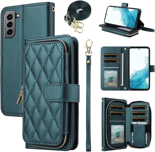 Miniatura 37 de Funda de Cartera para Samsung Galaxy S20 FE 5G de 6.5 Pulgadas con Correa para Muñeca, Billetera con Cremallera y más de 9 Ranuras para Tarjetas