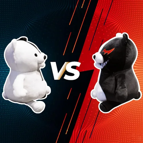Miniatura 3 de Muñeca Monokuma de anime de oso de peluche, color blanco y negro, para disfraz de cosplay, 9.84 pulgadas, negro