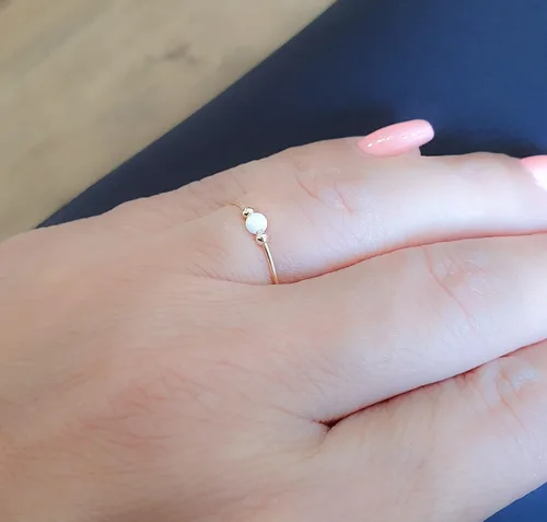 Miniatura 5 de Anillo de ansiedad anti estrés, anillo giratorio de ópalo blanco ajustable para aliviar el estrés