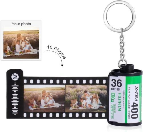 Miniatura 2 de Llaveros personalizados con fotos, llavero personalizado con rollo de película de cámara de imagen, regalo para novio