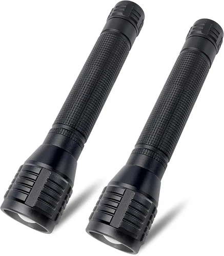 Miniatura 6 de Linterna LED con zoom de alto lúmenes, 3 modos, funciona con batería AA, potente para camping, al aire libre y uso de emergencia, paquete de 2