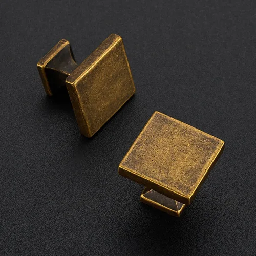 Miniatura 2 de Paquete de 30 manijas para gabinete de cocina color latón envejecido, accesorios de hardware para cajones y aparadores, manijas cuadradas