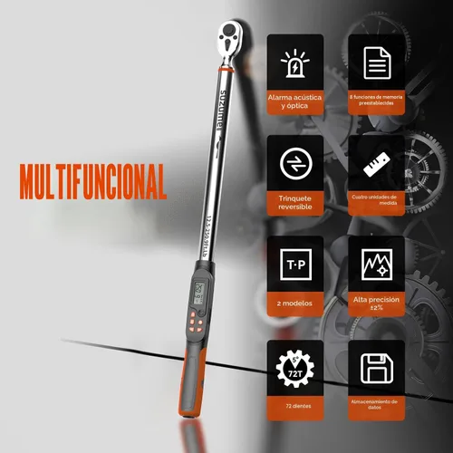 Miniatura 7 de Llave dinamométrica digital SUZUME (12.5-250.9 pies-libras / 17-340.2 N.m) ±2% Llave dinamométrica digital de alta precisión de 1/2 unidad de doble