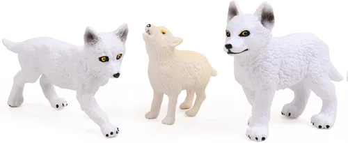 Miniatura 3 de RESTCLOUD Conjunto de 8 figuras de juguete de lobo de lobos y animales