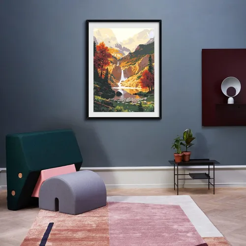 Miniatura 3 de QUITEDEW Pintura por números para adultos, pintura de cascada de montaña por números, kits de pintura de paisaje natural por números, adecuado