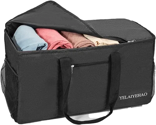 Miniatura 6 de YELAIYEHAO Bolsa de mano grande con tapa, plegable plegable