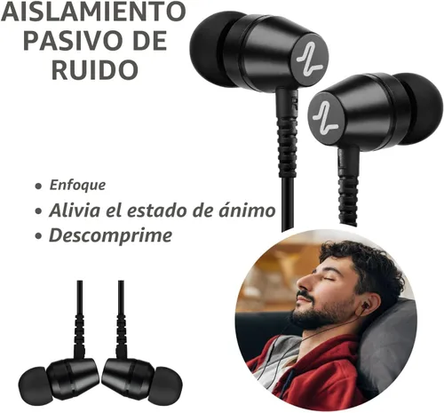 Miniatura 5 de LUDOS OMNITONE Auriculares con cable in-ear, 5 años de garantía, auriculares con micrófono, conector de 3.5 mm, auriculares con cable