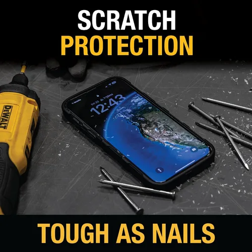 Miniatura 3 de DEWALT Protector de pantalla de vidrio resistente para iPhone 12 Pro Max, paquete de 2 protectores de pantalla de vidrio templado, compatible