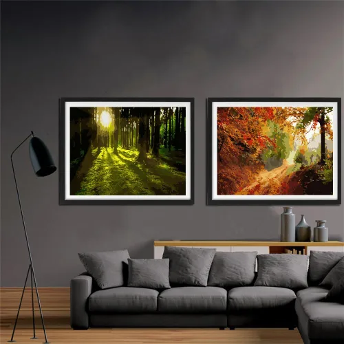 Miniatura 3 de YANXIN Kit de pintura por números para adultos principiantes, paquete de 2 pinturas por números para adultos, lienzo enrollado para decoración