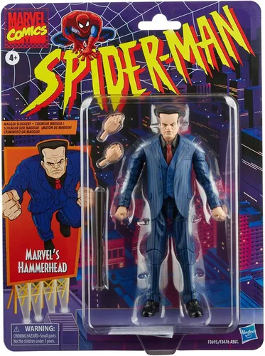 Miniatura 5 de Marvel Legends Series Spider-Man - Figura de acción de Marvel Hammerhead de 6 pulgadas, incluye 3 accesorios: 2 manos alternativas, 1 bate de béisbol