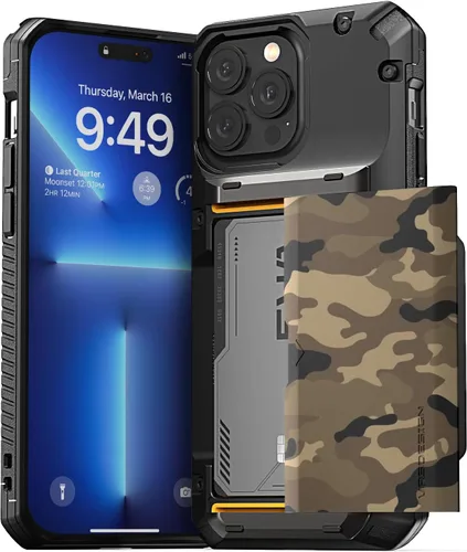 Miniatura 58 de VRS DESIGN Damda Glide Pro - Funda para iPhone 13 Pro, resistente funda semiautomática [4 tarjetas] con soporte para ranura para tarjetas compatible
