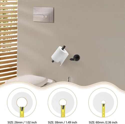 Miniatura 4 de Newfun Soporte de papel higiénico de bronce aceitado, SUS 304 de acero inoxidable ajustable de doble poste giratorio soporte de rollo de papel