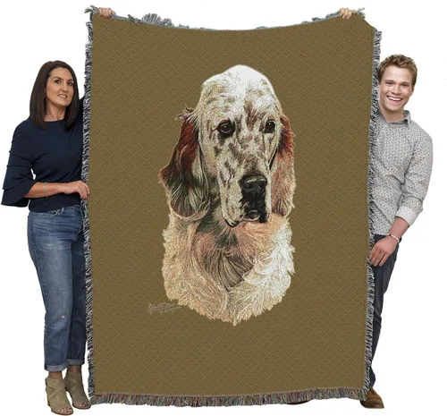 Miniatura 11 de Pure Country Weavers Manta tejida English Setter Blue BG por Robert May - Manta de tapiz de algodón, fabricada en los Estados Unidos, 72 x 54