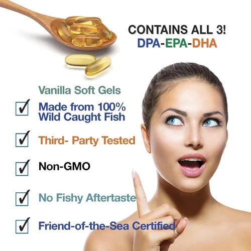 Miniatura 7 de Suplemento de aceite de pescado Omega 3 Wild Caught DPA-EPA-DHA 2,900 miligramos - Ahora con aún más DPA-EPA-DHA