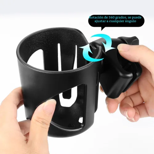 Miniatura 5 de Accmor Portavasos universal para cochecito, portavasos para silla de ruedas Walker, bicicleta giratoria de 360°, accesorios de fijación para Negro