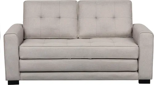 Miniatura 5 de Container Furniture Direct Sofá cama de lino de mediados de siglo para sala de estar, con brazos cuadrados, 58 pulgadas, color marfil