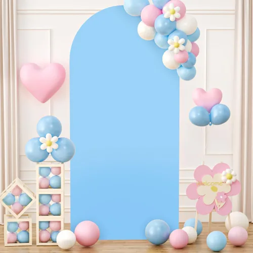 Miniatura 14 de Cubierta de arco de 6 x 2.6 pies, cubierta de elastano para arco de boda, cubierta de telón de fondo de arco de boda, cubierta de fondo de arco