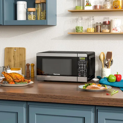 Miniatura 7 de Kenmore Horno microondas de mostrador, 6 menús preestablecidos automáticos, bloqueo para niños, funciones de descongelación y cocina rápida, 900