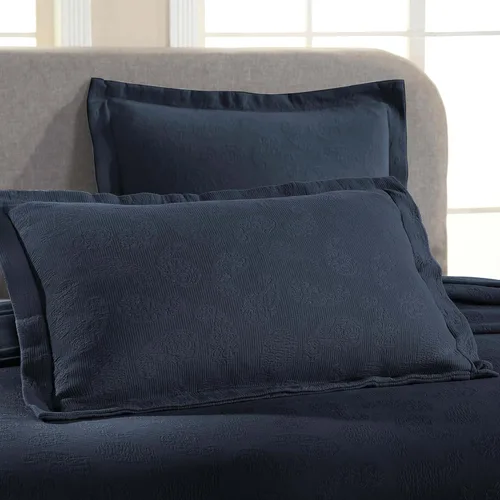 Miniatura 6 de Superior colcha de una plaza de jacquard y matelasse 100 % algodón de alta calidad, turquesa, individual, Azul marino, gemelo
