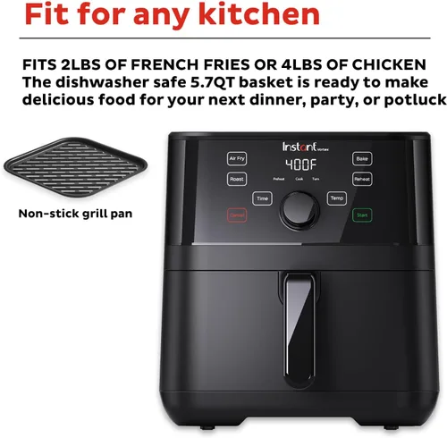 Miniatura 6 de Instant Pot Vortex - Freidora de aire de 5.7 cuartos de galón, opciones de programas personalizados, funciones 4 en 1, tecnología EvenCrisp que