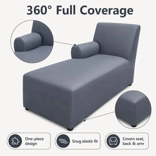 Miniatura 4 de Funda de sofá con brazo, protector de cojín de diván, protector de muebles lavable con correa elástica, funda gruesa izquierda y derecha