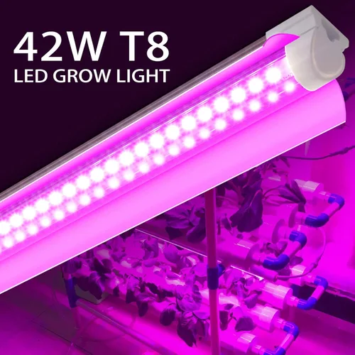 Miniatura 2 de Paquete de 8 luces LED de cultivo de 4 pies, 336 W (8 x 42 W) de alta intensidad de espectro completo luces de cultivo para interiores con alto Rosa