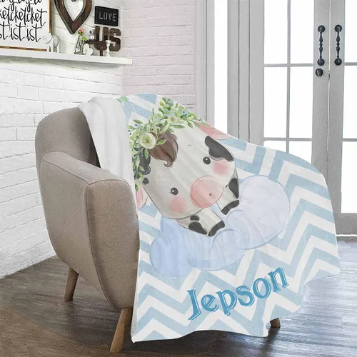 Miniatura 26 de Artsadd Manta de bebé personalizada para niños y niñas con nombre, manta personalizada con nombre de bebé con patrón de unicornio, manta
