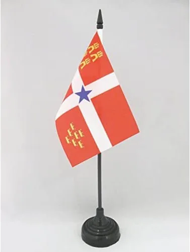 Miniatura 83 de Bandera de mesa de Andalucía 4'' x 6'' - Bandera de escritorio de la región española de Andalucía 5.9 x 3.9 in - Barra y base de plástico negro - AZ