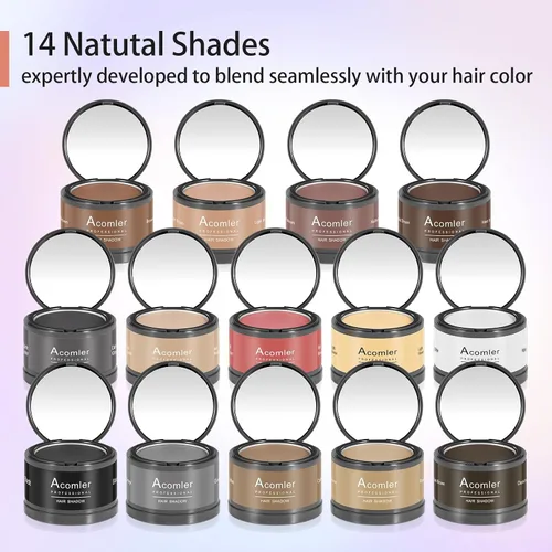 Miniatura 8 de Acomler Color de Cabello en Polvo de Sombra para Retoque Instantáneo de Raíces, Cobertura de Raíces, Marrón Oscuro para Cabello Ralo, Cobertura