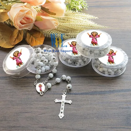 Miniatura 4 de Divino Nino Divino Niño Jesús Perfumado Rosario (12 PCS) Recuerdos de presentacion de 3 años Bautismo Party Favor Baby Jesus (blanco)