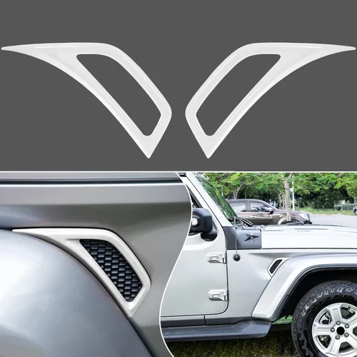 Miniatura 10 de Bonbo 2 unidades de accesorios exteriores para molduras de rueda, molduras de salida de aire acondicionado lateral para Jeep Wrangler JL JLU Sports