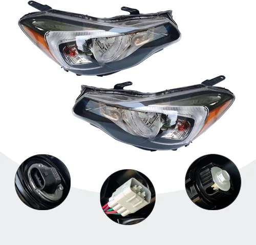 Miniatura 5 de CNCEST Par de faros delanteros halógenos, ajuste directo, carcasa cromada, lente transparente, para modelos Subaru Impreza 2015-2016, delantero