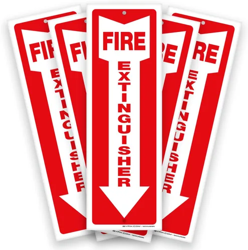 Miniatura 12 de iSYFIX Letrero para extintor de incendios – Paquete de 2 carteles reflectantes de aluminio 040 100% libre de óxido, laminado para máxima resistencia