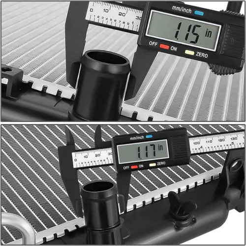 Miniatura 6 de DNA Motoring OEM-RA-13068 Radiador de núcleo de aluminio de 1 fila compatible con Honda Fit 09-13, 28-3/8 pulgadas de ancho x 13-3/4 pulgadas
