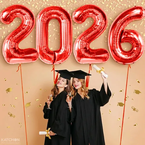 Miniatura 5 de KatchOn - Globos rojos gigantes 2023 de 40 pulgadas, globos de graduación 2023 rojos, decoraciones de fiesta de graduación 2023, globos para Rojo