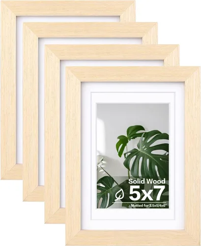 Miniatura 95 de Egofine - Juego de 4 portarretratos 8 x 10 pulgadas de madera maciza y cubierta de plexiglás de 4 x 6/5 x 7 pulgadas con paspartú u 8 x 10 pulgadas