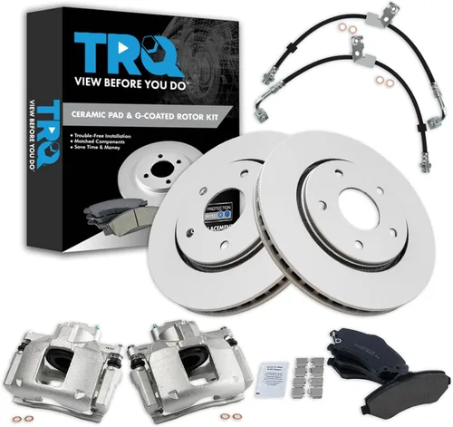 Miniatura 13 de TRQ Kit de pastillas de freno y rotor de cerámica delantera compatible con Chevrolet Malibu 2016