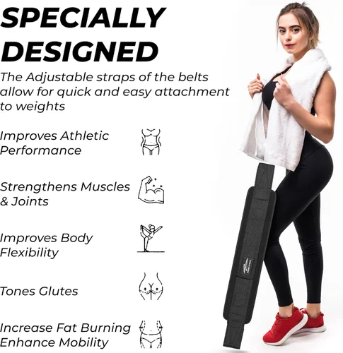 Miniatura 6 de Cinturón de empuje de cadera – Entrenador de glúteos resistente, cómodo, ajustable con almohadillas antideslizantes. Ideal para entrenamientos