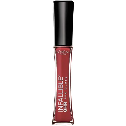 Miniatura 22 de L'Oreal Paris Maquillaje Infallible Brillo labial hidratante de 8 horas, Fiery, 0.21 onzas líquidas