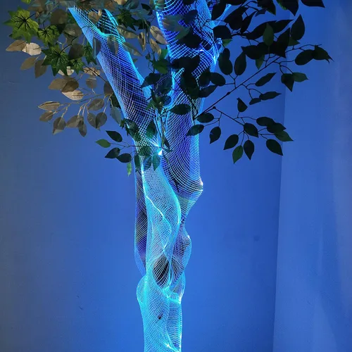 Miniatura 3 de Kits de luces LED de malla de fibra óptica Shiningme para techo y árboles de Navidad - Lámpara de luz nocturna luminosa de fibra óptica en malla
