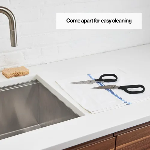 Miniatura 5 de Misen Tijeras de cocina resistentes, cómodas tijeras ambidiestras para carne, aves, hierbas y más, fáciles de limpiar, acero inoxidable alemán, Rojo
