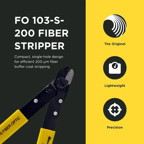Miniatura 2 de Miller Pelacables de fibra óptica de un solo orificio serie FO 103-S-200 para técnicos de trabajo, electricistas e instaladores, apertura