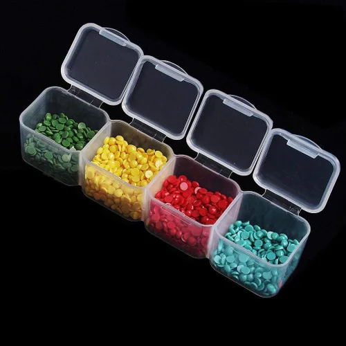 Miniatura 4 de Eiito Contenedores de almacenamiento de pintura de diamantes, 2 piezas de 28 rejillas transparentes para accesorios de pintura de diamantes y cajas