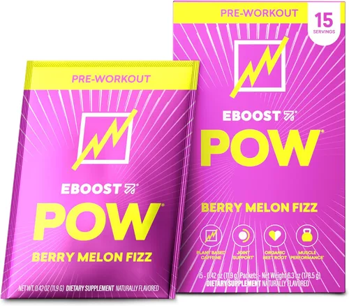 Miniatura 12 de EBOOST POW Natural - Polvo de preentrenamiento – 20 porciones – Tropical Punch – Un suplemento de preentrenamiento para el rendimiento, apoyo