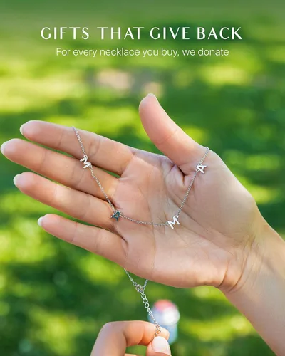 Miniatura 3 de Benevolence LA Mama Necklace, 14k Gold Dipped Necklaces for Women, Birthday, Anniversary Gifts for Mom, Grandma, Mother in Law Mama Gift, Mom Gifts