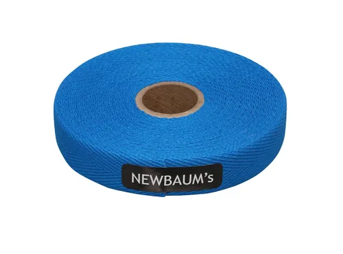 Cinta de Tela de Algodón Newbaum's, Rollo de 30 pies (Cinta de Agarre para Aro Lyra, Trapecio y Manillar de Bicicleta) (Azul Medio Brillante)