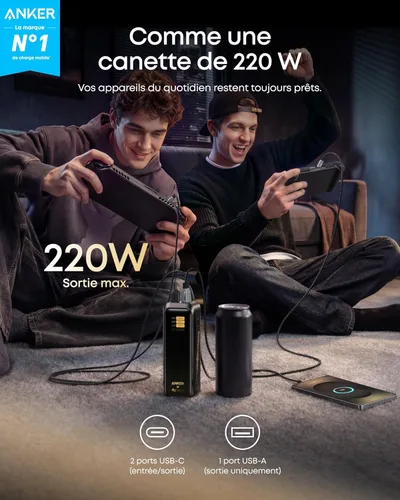 Miniatura 3 de Anker Prime Power Bank Black Myth: Wukong Edition, cargador portátil de 3 puertos de 20,100 mAh con 220 W, alimentación bidireccional, aprobado por